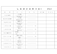 노동생산성평가표 노동생산성평가표